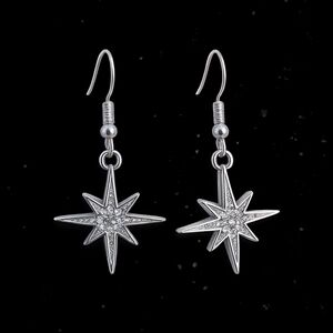 Silver Star Celestial Earrings